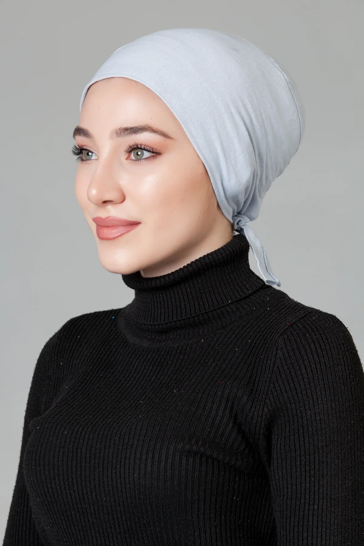 Açık Gri Dikişsiz Kaymayan Bone