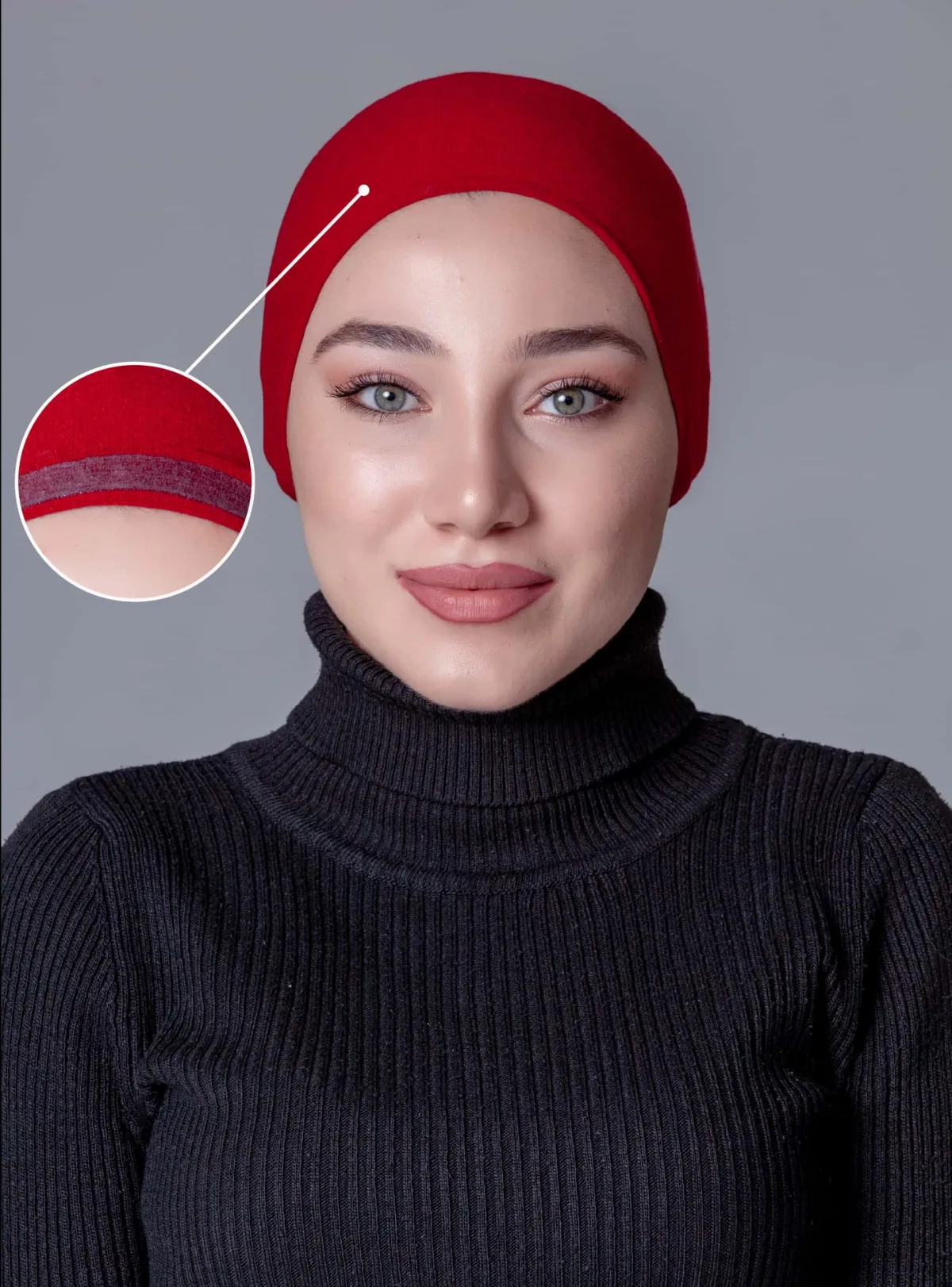 Bordo Dikişsiz Kaymayan Bone (Likralı)