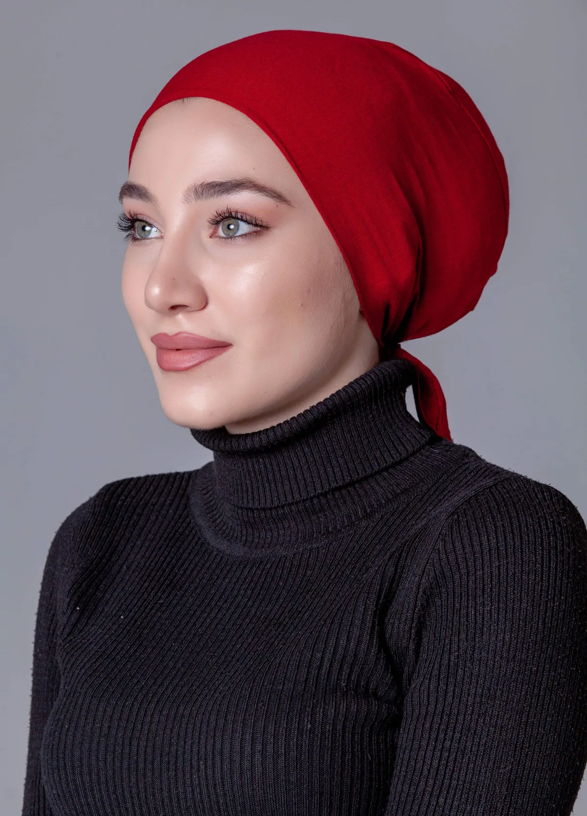 Bordo Dikişsiz Kaymayan Bone (Likralı)