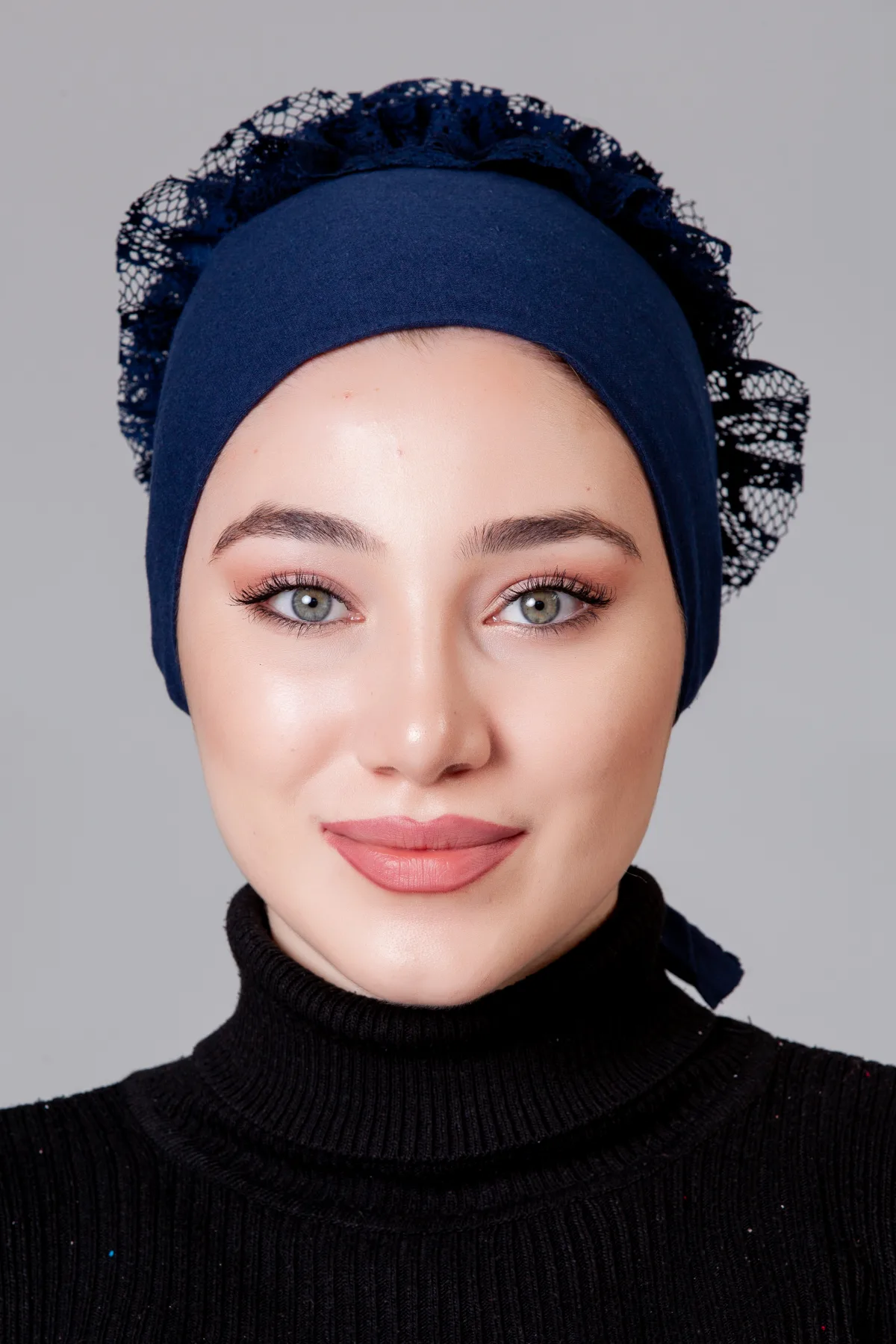 Lacivert Fırfırlı Kaymayan Bone